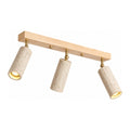 3-Head Travertine-Look Spotlight Ceiling Light on a white background