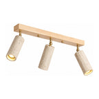 3-Head Travertine-Look Spotlight Ceiling Light on a white background