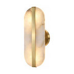 Alabaster and Brass Wall Sconce on a white background