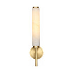 Alabaster Candle Brass Wall Sconce on a white background