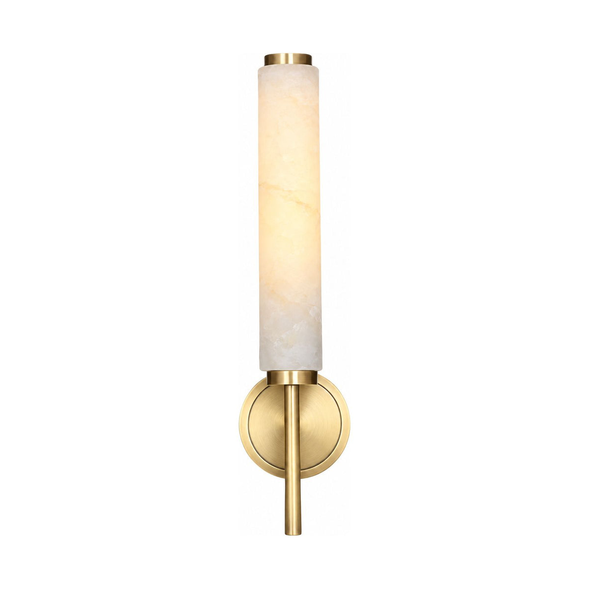 Alabaster Candle Brass Wall Sconce on a white background