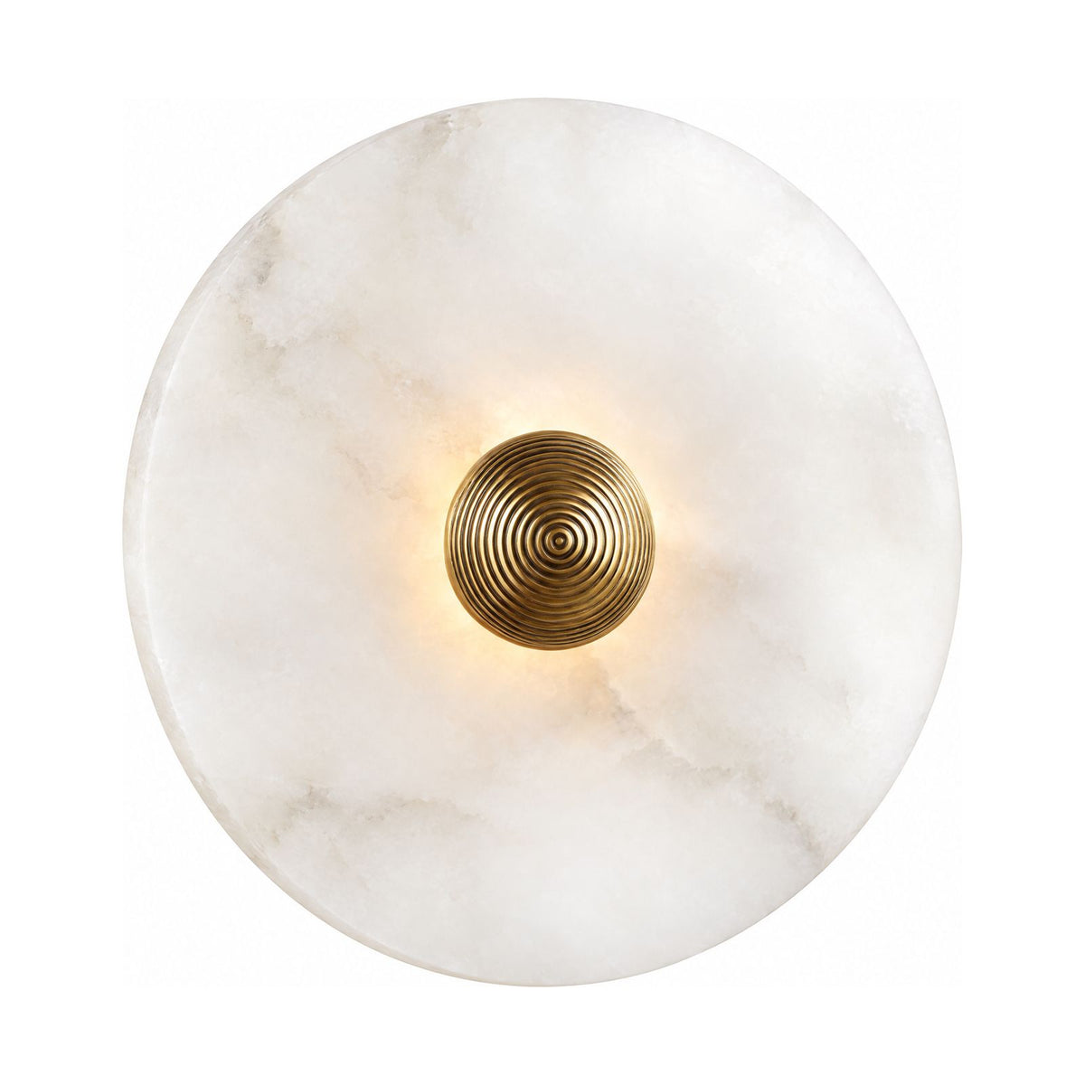Alabaster Disc Wall Light on a white background
