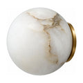 Alabaster Orb Wall Light with Gold Base on a white background