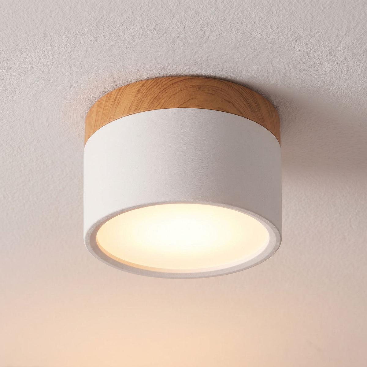 Aluminium Cylinder LED Spotlight Ceiling Light, close view from below