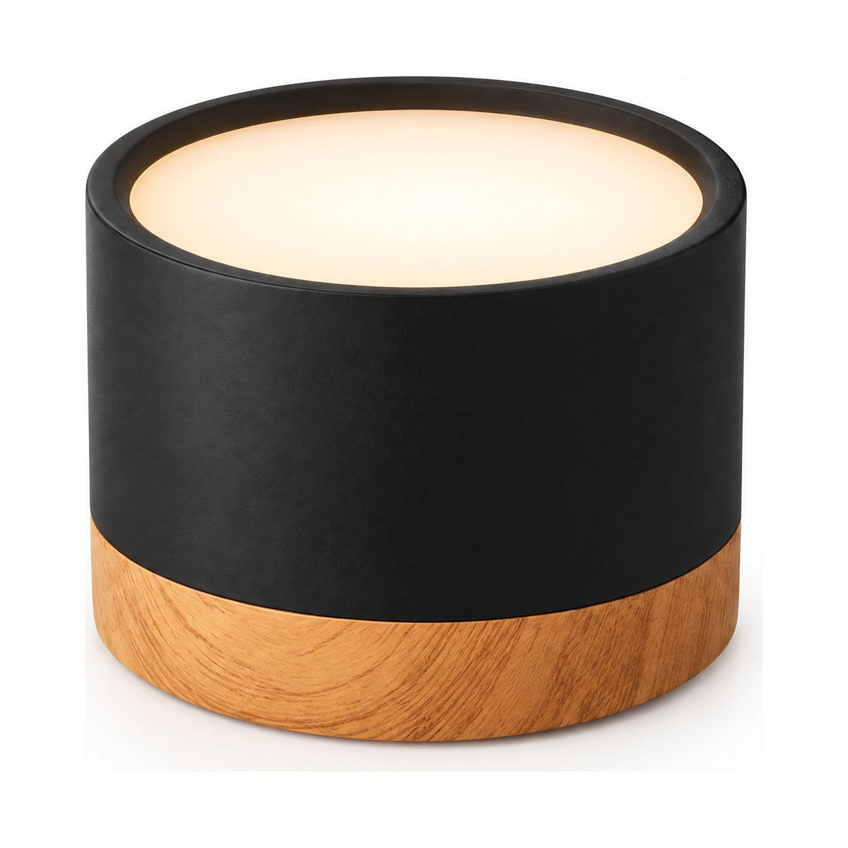 Aluminium Cylinder LED Spotlight Ceiling Light in black on a white background