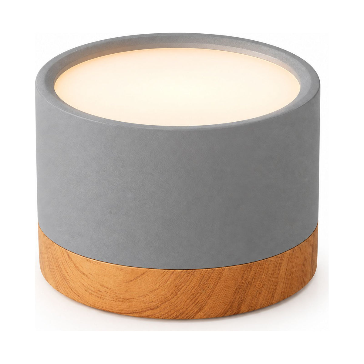 Aluminium Cylinder LED Spotlight Ceiling Light in grey on a white background