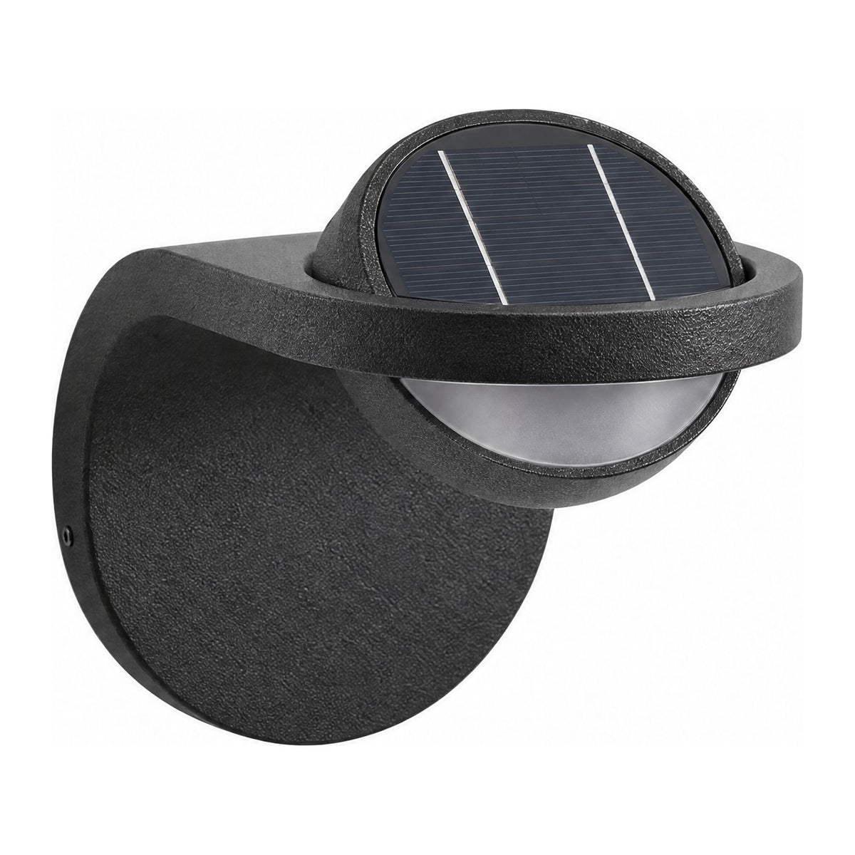 Arched Metal and Acrylic Outdoor Wall Light in Solar on a white background