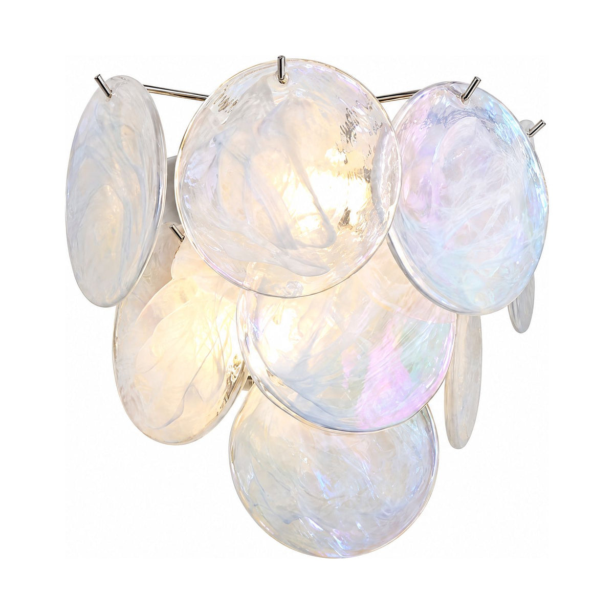 Art Deco Fan Textured Glass Wall Light on a white background