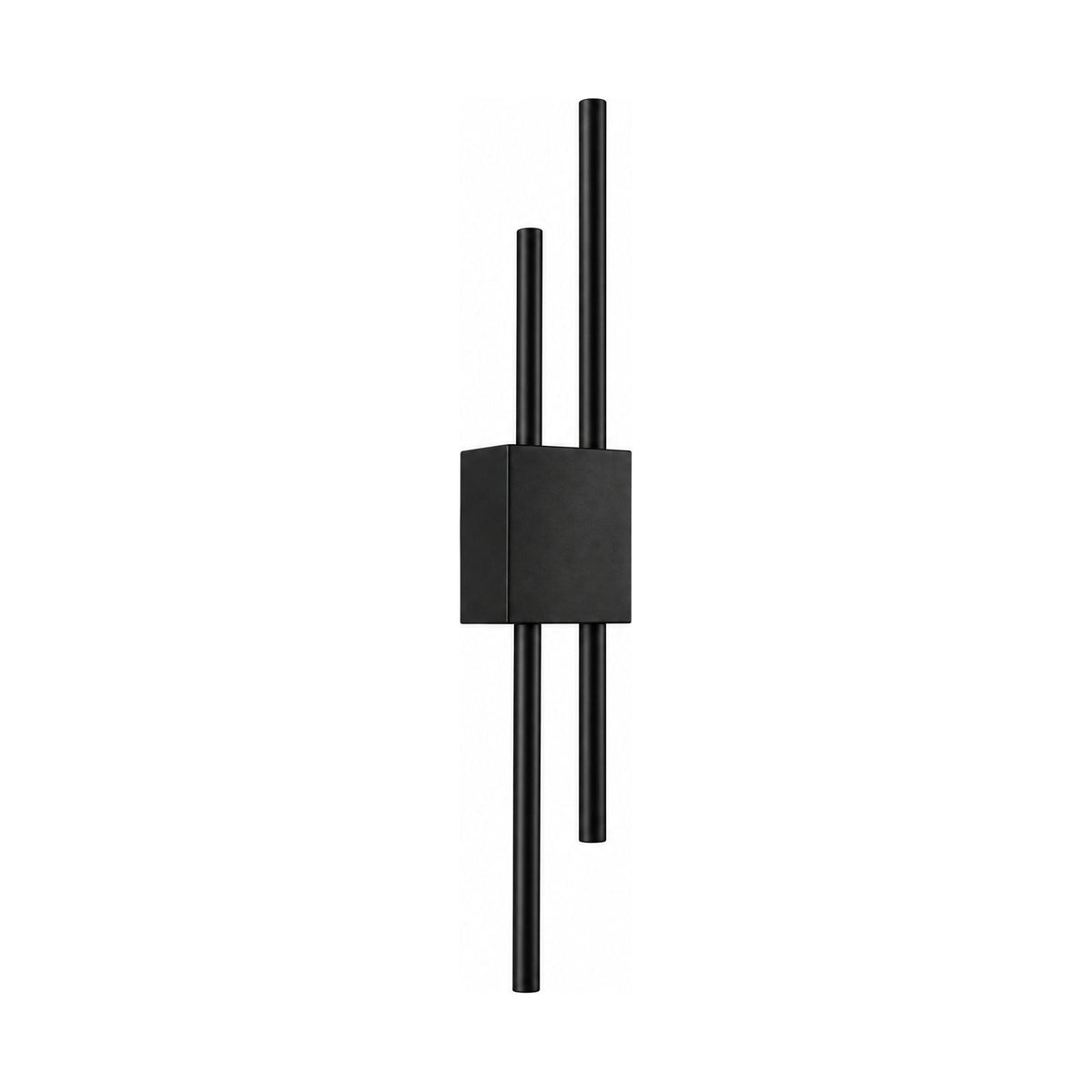 Asymmetric Linear LED Wall Sconce in Black on a white background