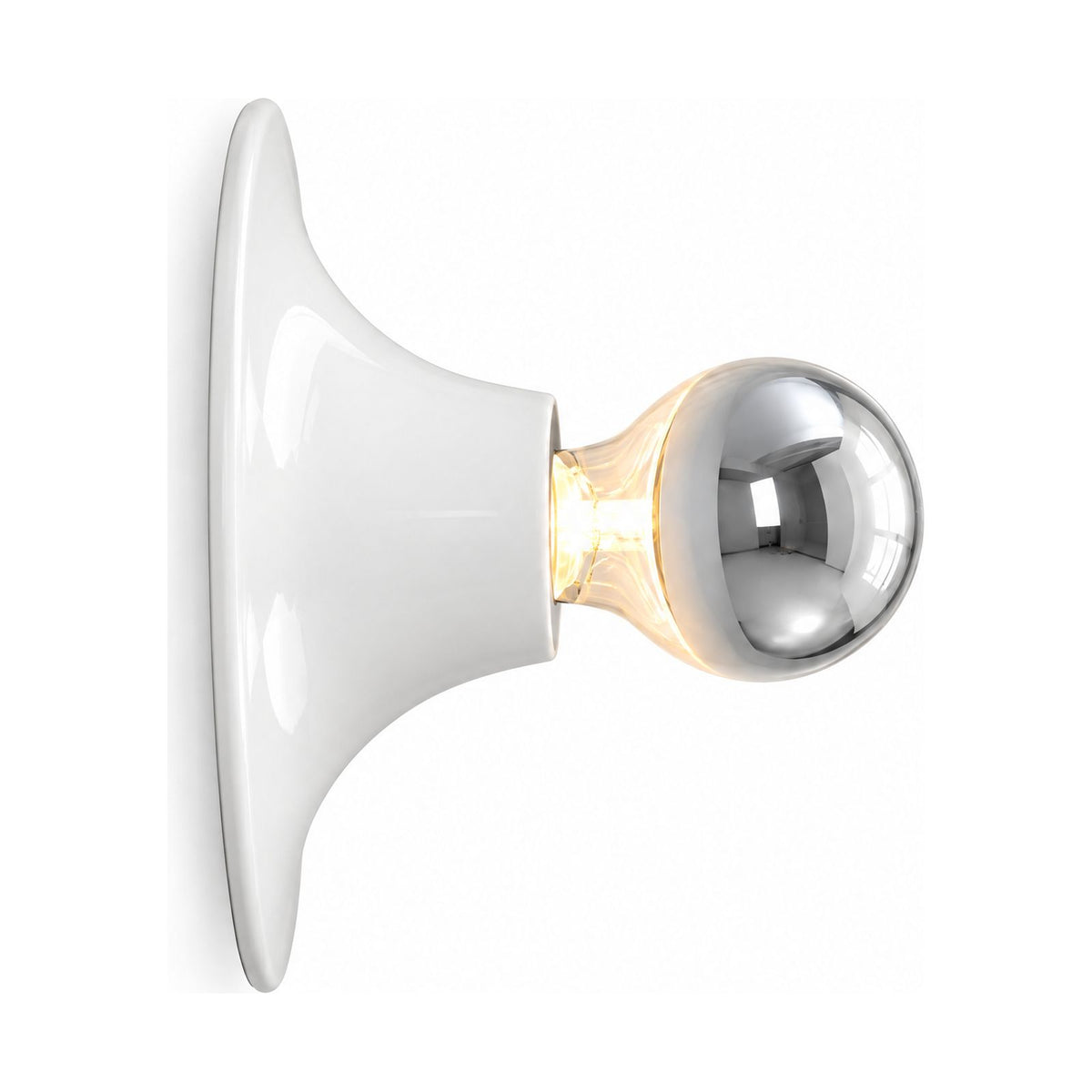 Bauhaus Retro Iron Wall Light in White on a white background
