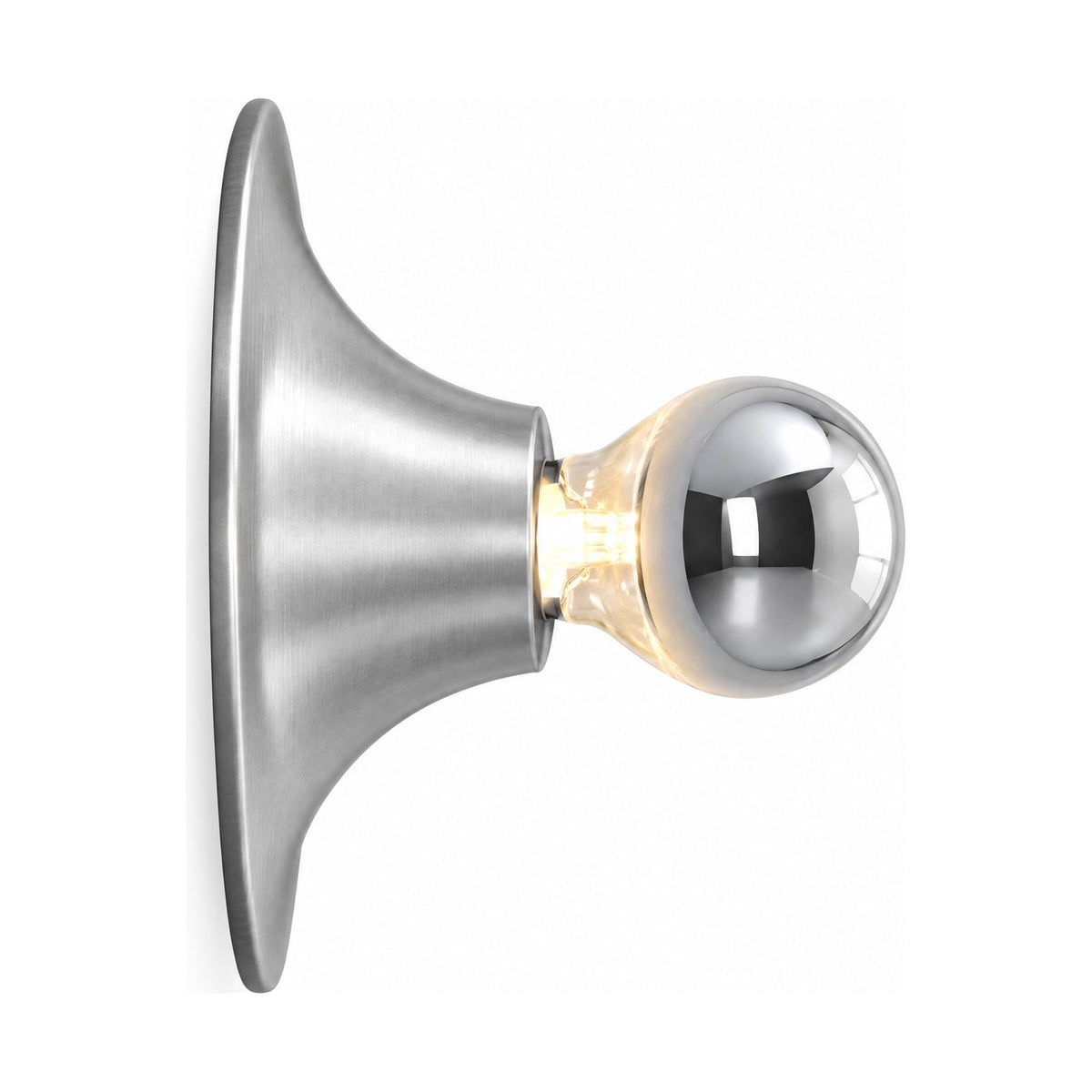Bauhaus Retro Iron Wall Light in Silver on a white background