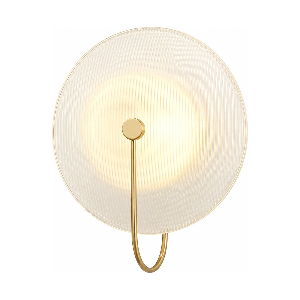 Bent Rod Round Glass Wall Light on a white background