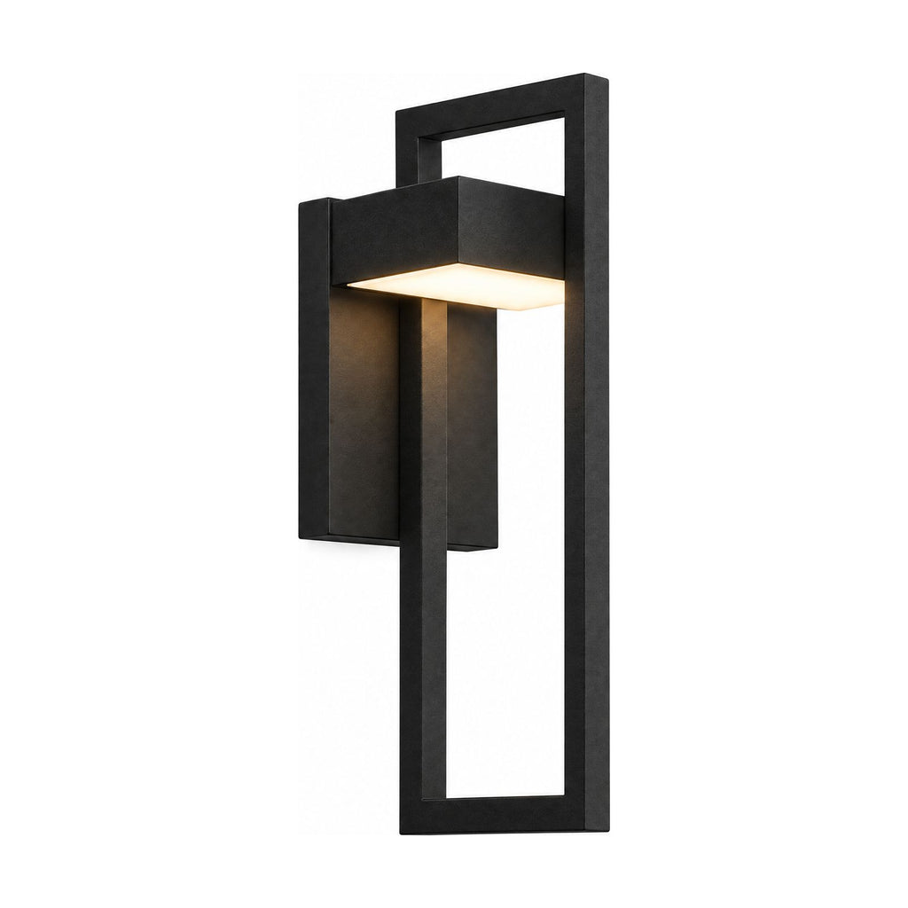 Black Frame Outdoor Wall Sconce on a white background