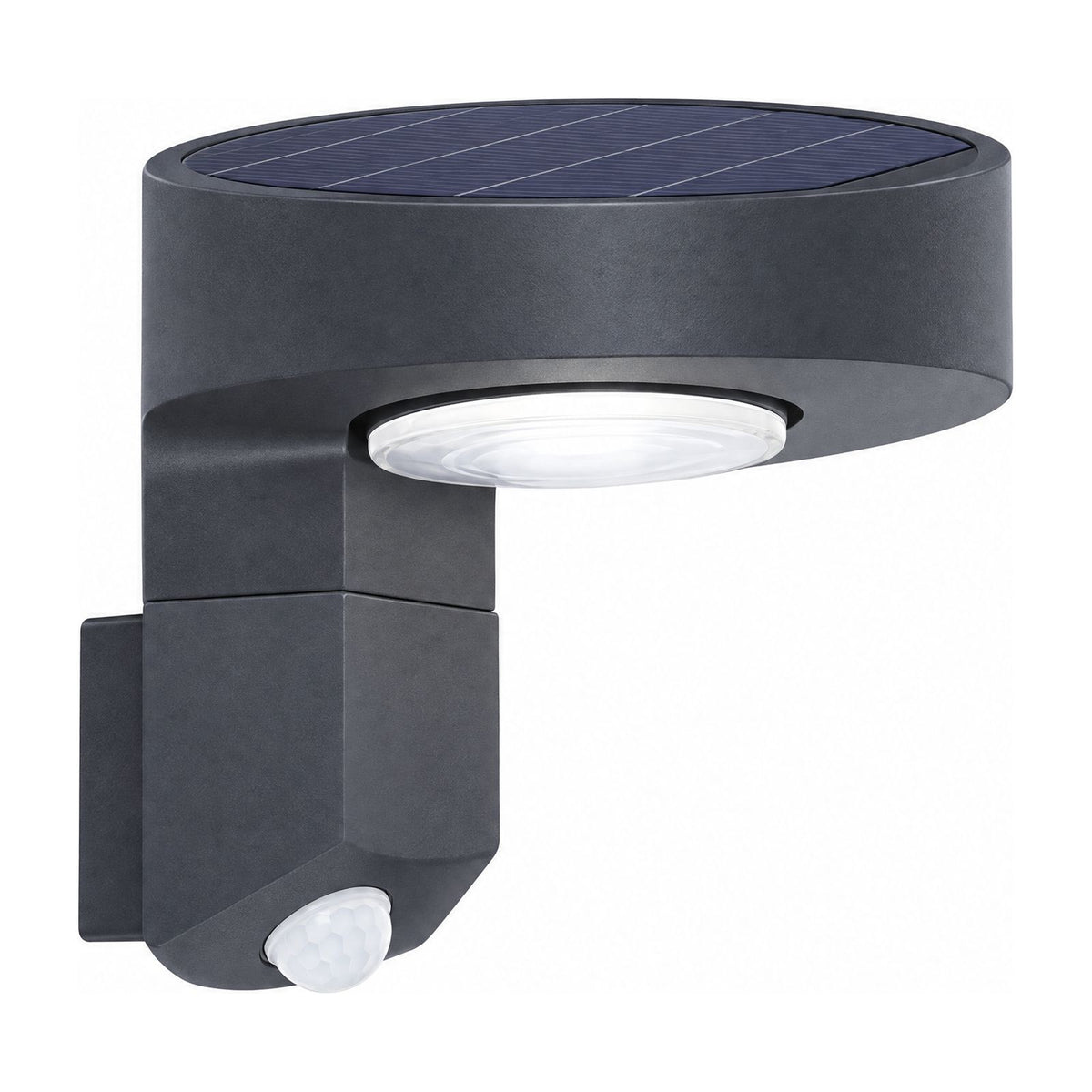 Black Metal and Acrylic Solar Sensor Wall Light on a white background