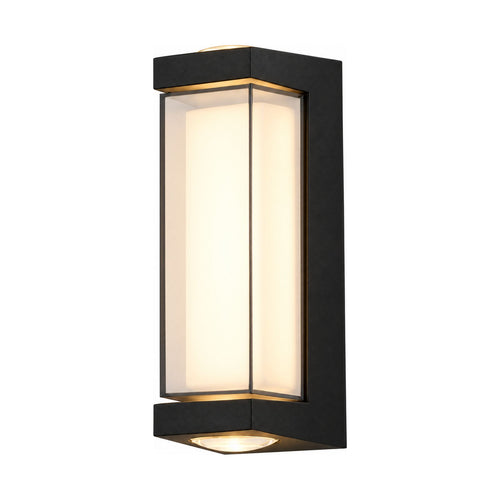 Black Up Down Outdoor Wall Light on a white background