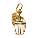 Brass Lantern Outdoor Wall Light on a white background