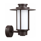 Brown Iron and Acrylic Lantern Outdoor Wall Light on a white background