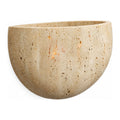 Carved Yellow Travertine Bedside Wall Light on a white background