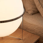 Close-up of the chrome ring around the acrylic globe