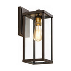 Clear Glass Lantern Outdoor Wall Light on a white background