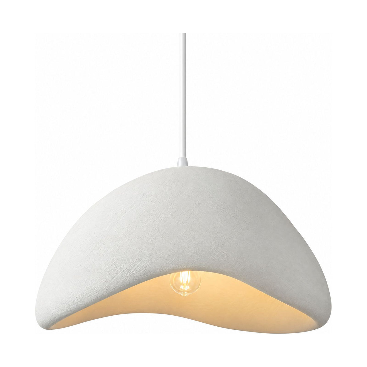 Cloud Shaped Japandi Pendant Light on a white background