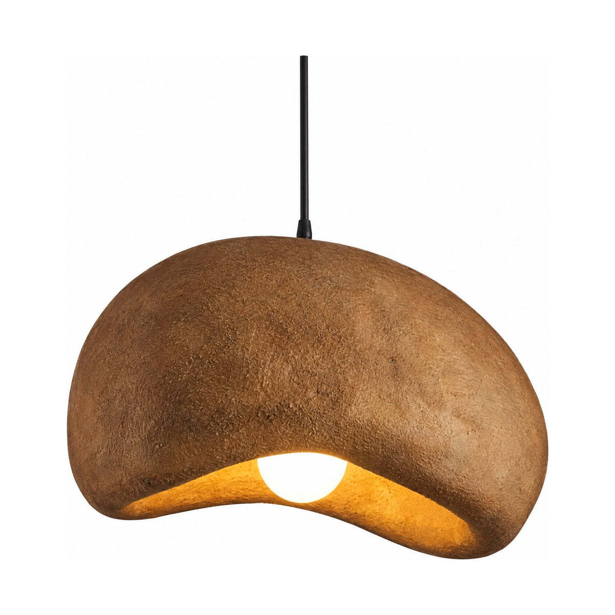 Coffee Brown Textured Resin Cloud Pendant Light on a white background
