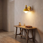 Coloured Matte Iron Cylinder Wall Light in a hallway above a timber console