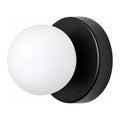 Compact Rounded Glass and Iron Wall Light on a white background