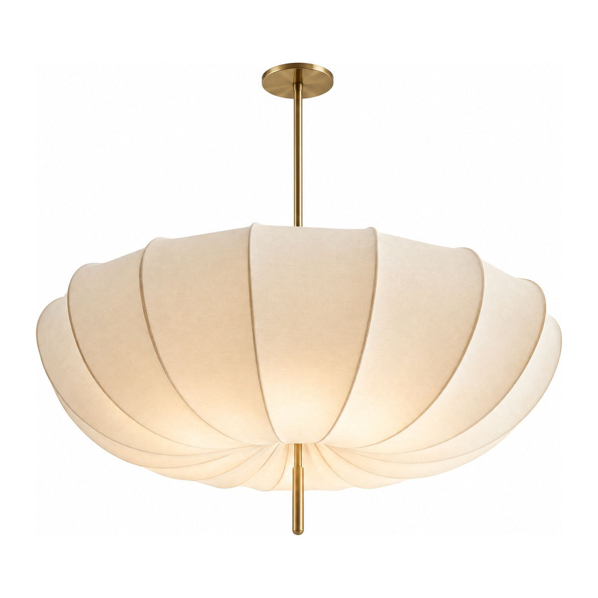 Cream Fabric Wabi Sabi Pendant Light on a white background