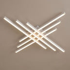 Crossed Linear Bar LED Ceiling Light: close-up of the materials and finish