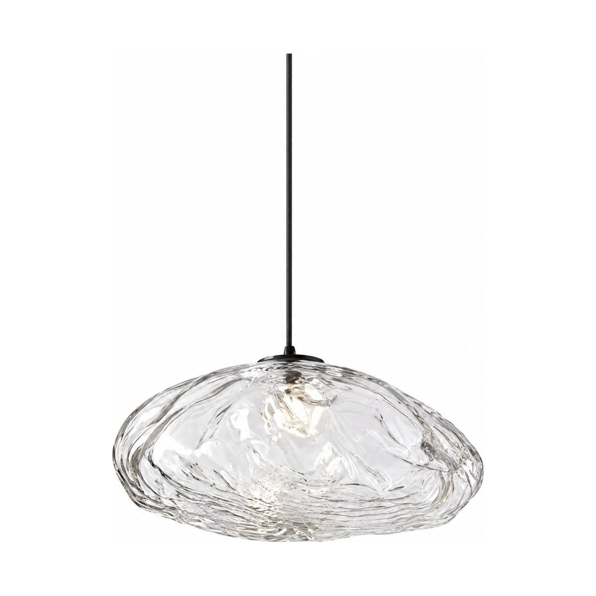 Crumpled Glass Cloud Pendant Light on a white background