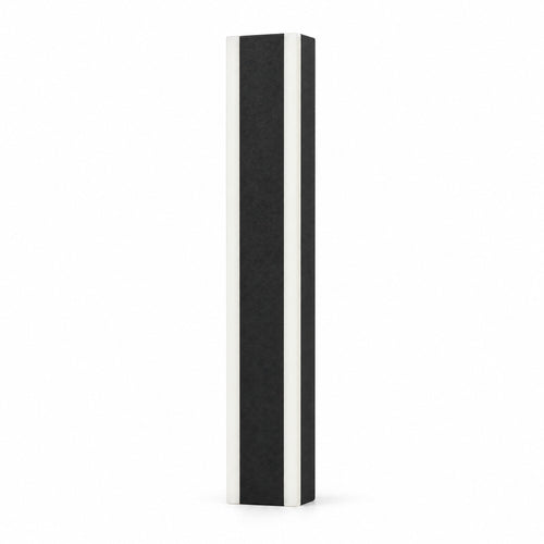 Dimmable linear LED outdoor wall light in matte black with frosted side diffusers on a white background