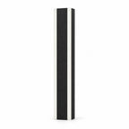 Dimmable linear LED outdoor wall light in matte black with frosted side diffusers on a white background