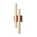 Double Travertine Column Wall Light on a white background