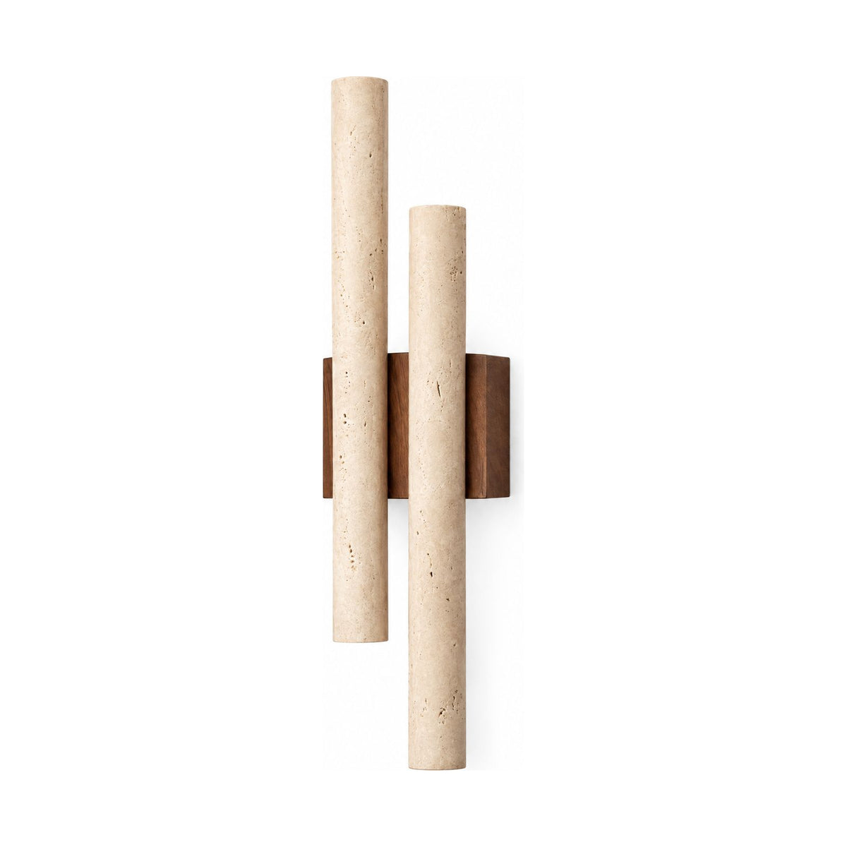 Double Travertine Column Wall Light on a white background