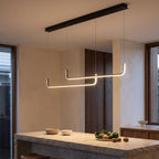 Double U-Bar Linear LED Kitchen Island Pendant Light over a kitchen island