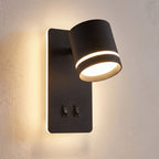 Close-up of the spotlight head and the two switches