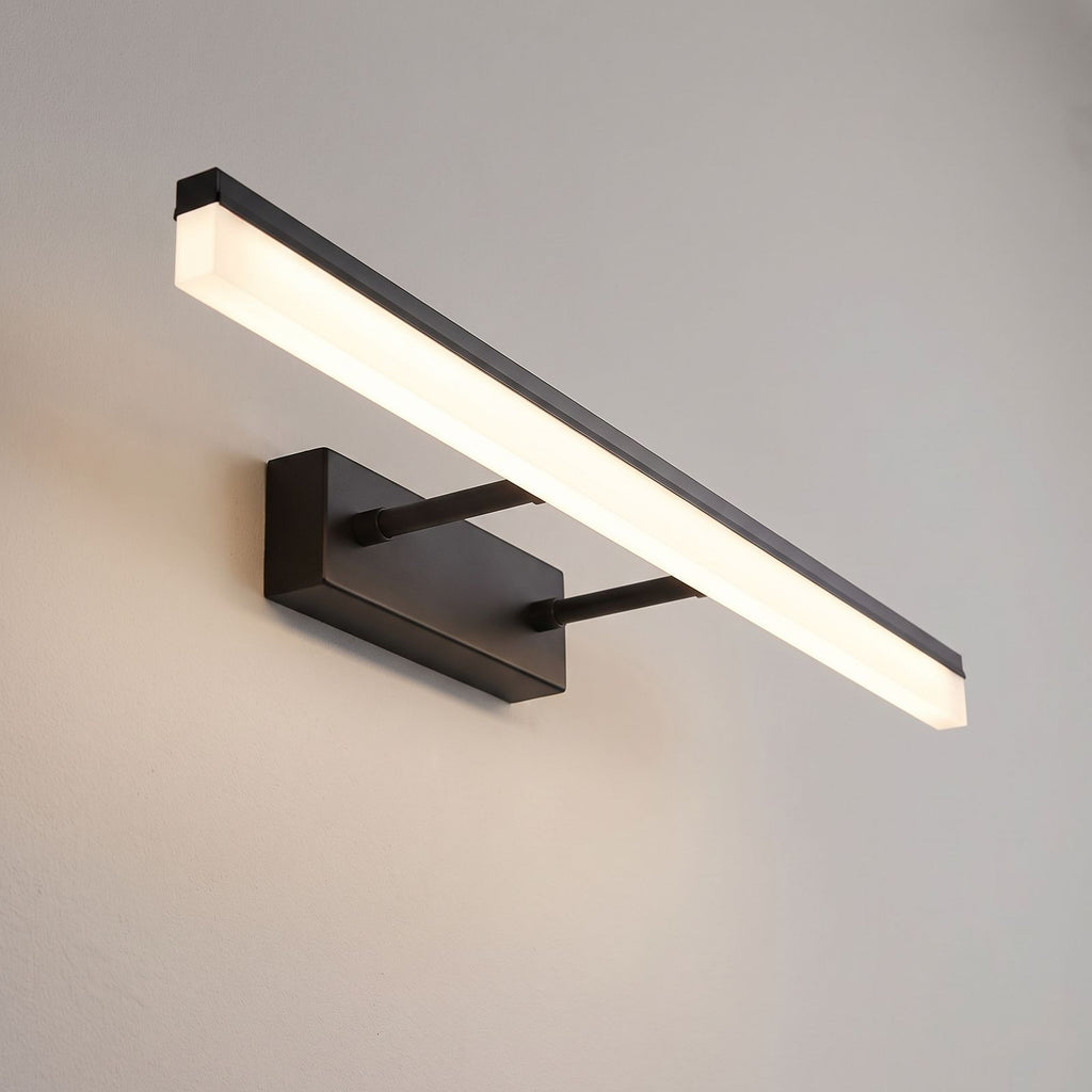 Extendable Dual Rod Stainless Steel LED Vanity Wall Light: close-up of the materials and finish