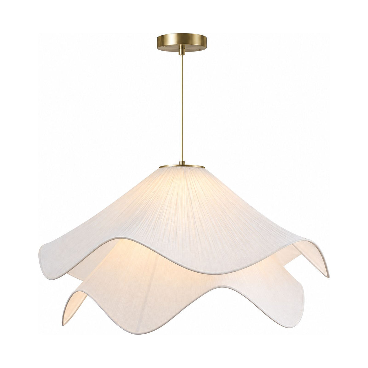 Fabric Petal Japandi Pendant Light on a white background