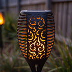 Close-up of the openwork torch head and flame effect light