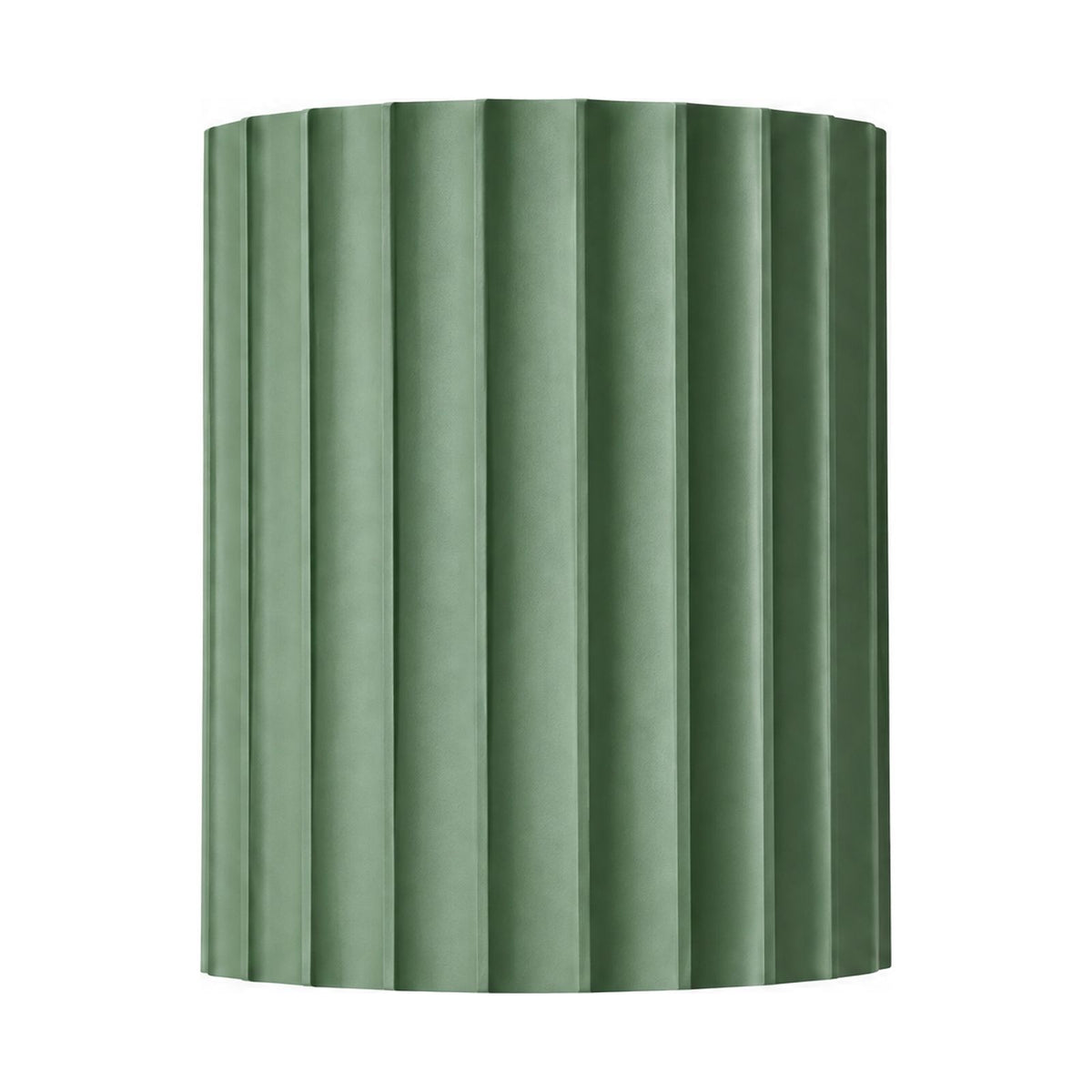 Fluted Resin Wall Light in Green on a white background