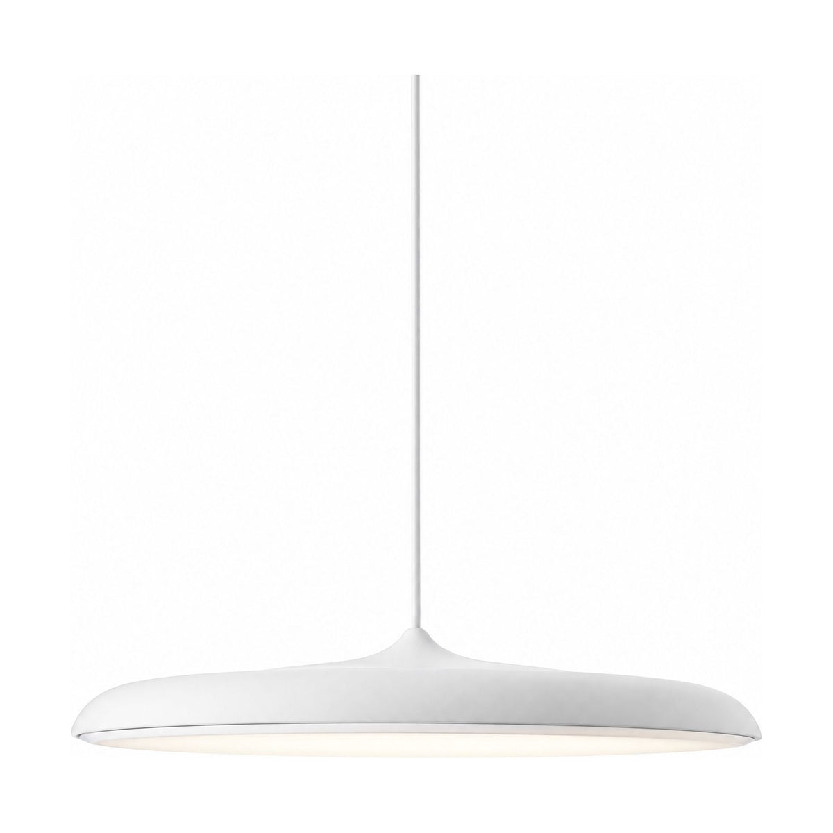Flying Saucer LED Pendant Light in white on a white background