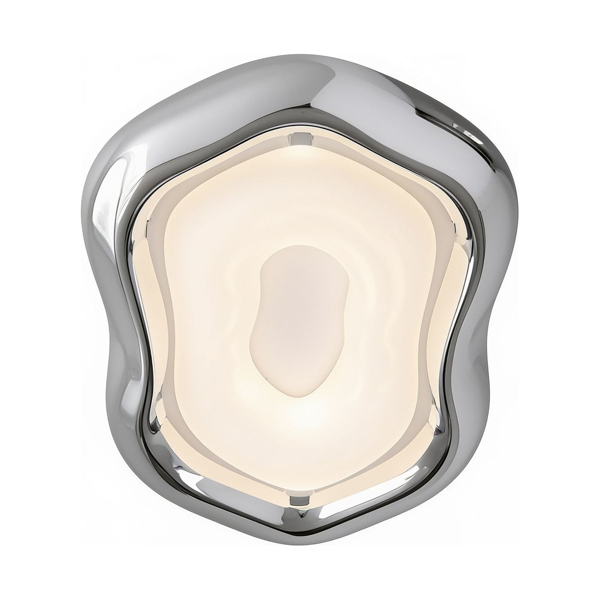 Geometric Bauhaus Iron LED Ceiling Light in the Inkstone shape on a white background