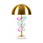 Glass Orb Cluster Marble Table Lamp on a white background