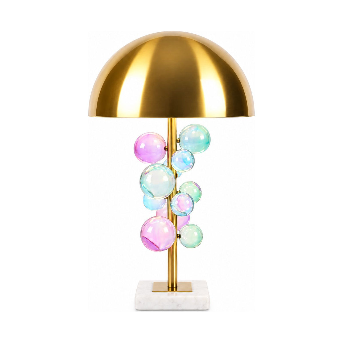 Glass Orb Cluster Marble Table Lamp on a white background
