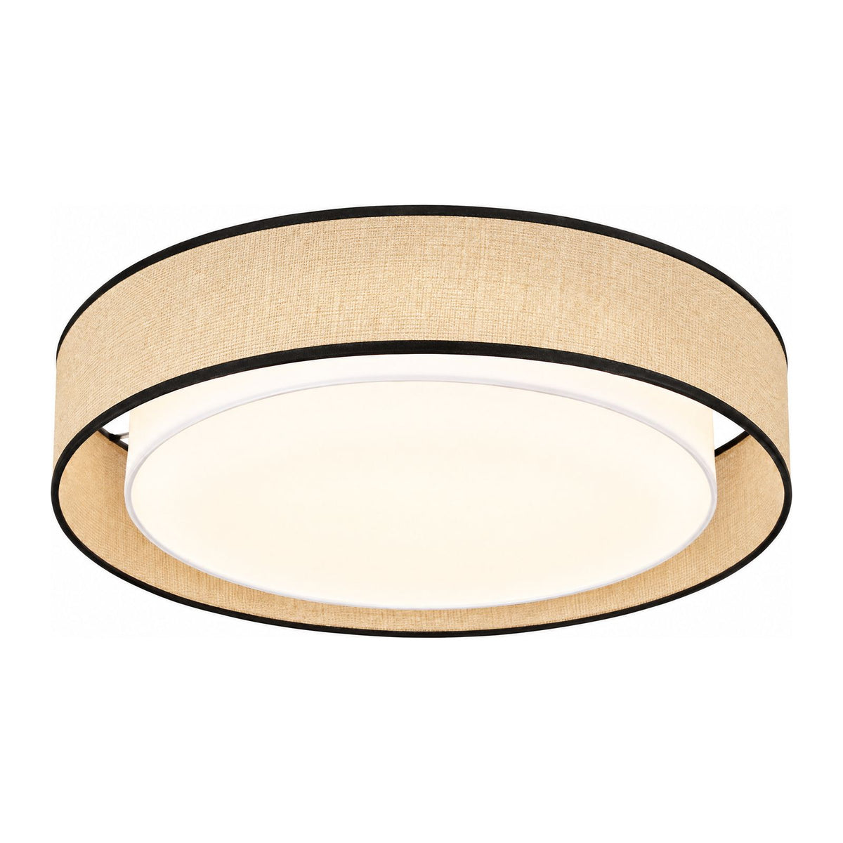 Hand-Woven Acrylic Drum Shade Ceiling Light on a white background