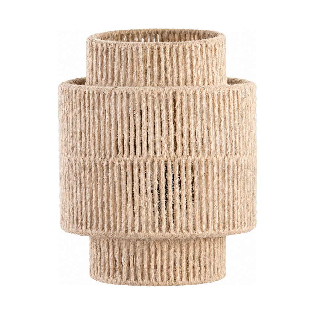Hand Woven Natural Fibre Up Down Wall Light on a white background