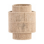Hand Woven Natural Fibre Up Down Wall Light on a white background