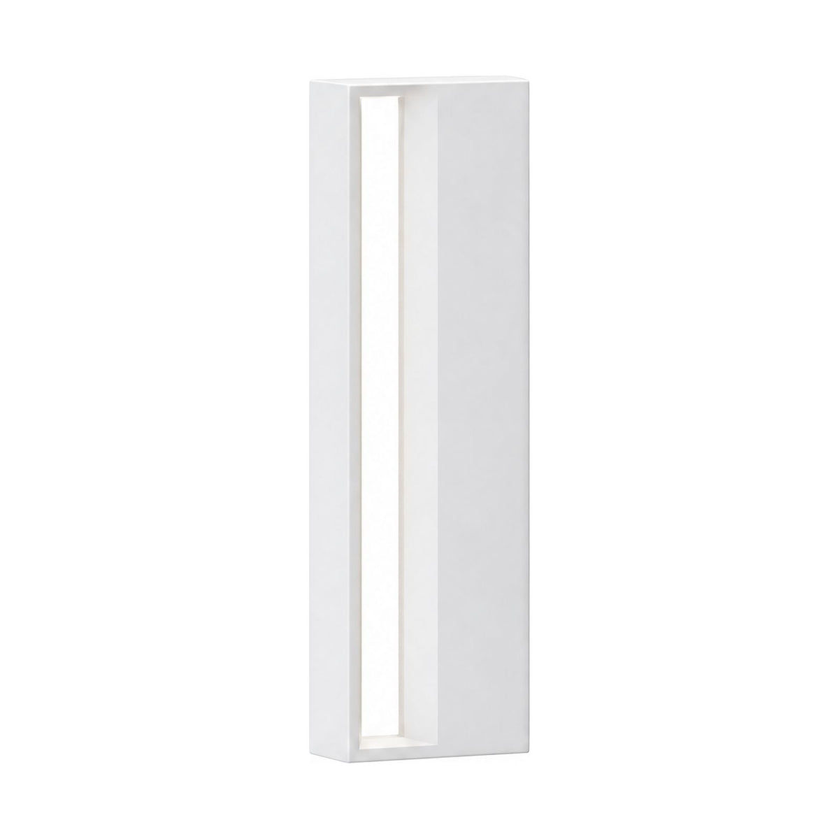 Hollow Rectangle Acrylic Outdoor Wall Light in White on a white background