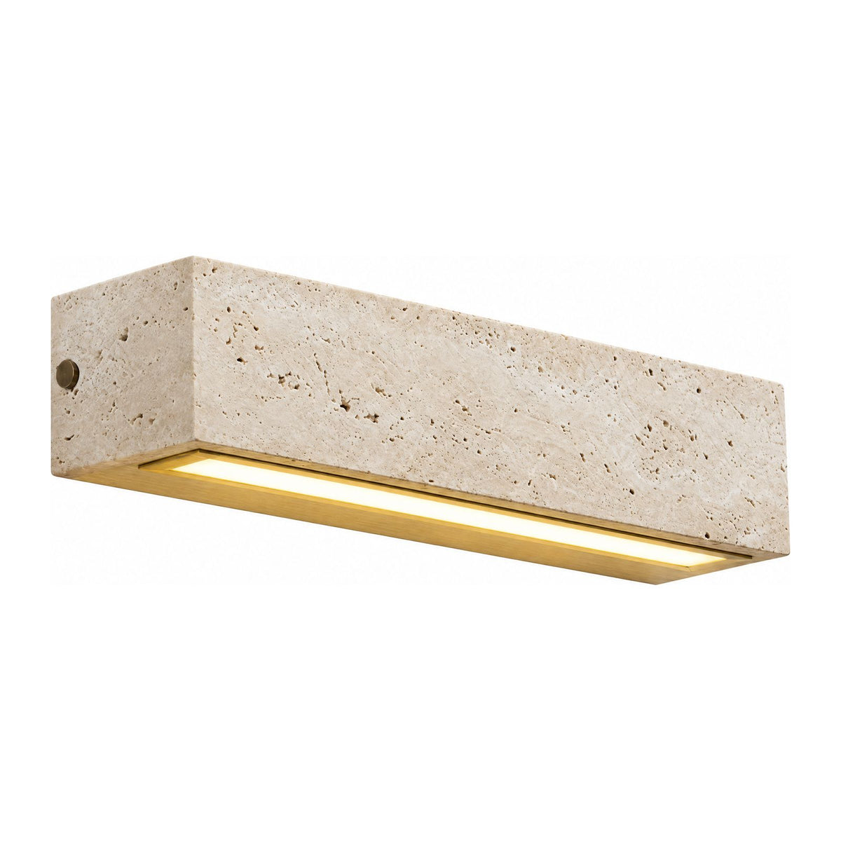 Horizontal Yellow Travertine Bar Wall Light on a white background